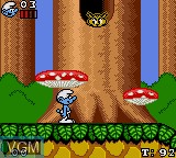 In-game screen of the game Smurfs, The on Sega Game Gear
