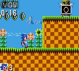 In-game screen of the game Sonic the Hedgehog on Sega Game Gear