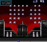 In-game screen of the game Super Space Invaders on Sega Game Gear