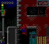In-game screen of the game Spider-Man - Return of the Sinister Six on Sega Game Gear