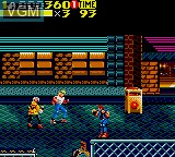 In-game screen of the game Streets of Rage II on Sega Game Gear