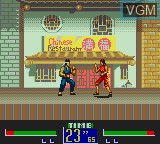In-game screen of the game Virtua Fighter Mini on Sega Game Gear