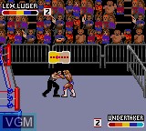 In-game screen of the game WWF Raw on Sega Game Gear