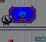In-game screen of the game X-Men - Gamesmaster's Legacy on Sega Game Gear