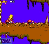 In-game screen of the game Cheese Cat-Astrophe starring Speedy Gonzales on Sega Game Gear