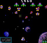 In-game screen of the game Galaga 2 on Sega Game Gear