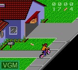In-game screen of the game Paperboy 2 on Sega Game Gear