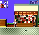 In-game screen of the game Sassou Shounen Eiyuuden Coca-Cola Kid on Sega Game Gear