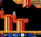 In-game screen of the game Lemmings on Sega Game Gear