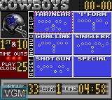 In-game screen of the game Madden NFL 95 on Sega Game Gear