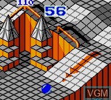 In-game screen of the game Marble Madness on Sega Game Gear