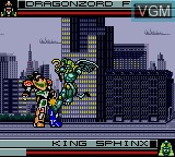 In-game screen of the game Mighty Morphin Power Rangers on Sega Game Gear