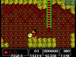 In-game screen of the game Castle of Illusion starring Mickey Mouse on Sega Game Gear