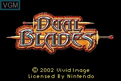 Title screen of the game Dual Blades on Nintendo GameBoy Advance