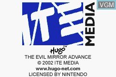 Title screen of the game Hugo - The Evil Mirror on Nintendo GameBoy Advance