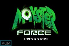 Title screen of the game Monster Force on Nintendo GameBoy Advance