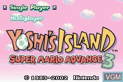 Title screen of the game Yoshi's Island - Super Mario Advance 3 on Nintendo GameBoy Advance