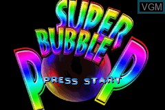 Title screen of the game Super Bubble Pop on Nintendo GameBoy Advance