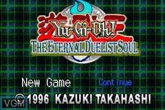 Title screen of the game Yu-Gi-Oh! The Eternal Duelist Soul on Nintendo GameBoy Advance