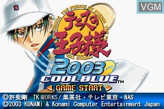 Title screen of the game Tennis no Oji-Sama 2003 - Cool Blue on Nintendo GameBoy Advance
