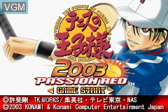 Title screen of the game Tennis no Oji-Sama 2003 - Passion Red on Nintendo GameBoy Advance