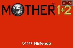 Title screen of the game Mother 1+2 on Nintendo GameBoy Advance