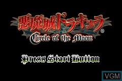Title screen of the game Akumajou Dracula - Circle of the Moon on Nintendo GameBoy Advance