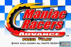 Title screen of the game Maniac Racers Advance on Nintendo GameBoy Advance