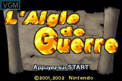 Title screen of the game Aigle de Guerre, L' on Nintendo GameBoy Advance