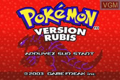 Title screen of the game Pokemon - Version Rubis on Nintendo GameBoy Advance