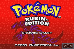 Title screen of the game Pokemon - Rubin-Edition on Nintendo GameBoy Advance
