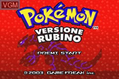 Title screen of the game Pokemon - Versione Rubino on Nintendo GameBoy Advance