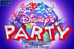 Title screen of the game Disney's Party on Nintendo GameBoy Advance