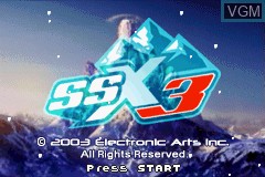 Title screen of the game SSX 3 on Nintendo GameBoy Advance