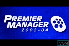Title screen of the game Premier Manager 2003-04 on Nintendo GameBoy Advance
