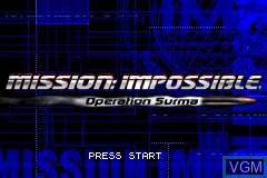Title screen of the game Mission Impossible - Operation Surma on Nintendo GameBoy Advance