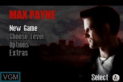 Title screen of the game Max Payne on Nintendo GameBoy Advance