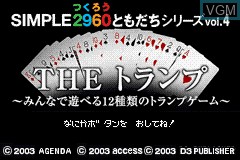 Title screen of the game Simple 2960 Tomodachi Series Vol. 4 - The Trump - Minna de Asoberu 12 Shurui no Trump Game on Nintendo GameBoy Advance