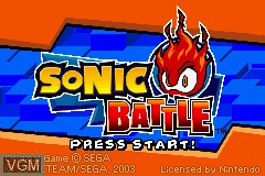 Title screen of the game Sonic Battle on Nintendo GameBoy Advance