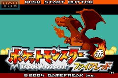 Title screen of the game Pocket Monsters FireRed on Nintendo GameBoy Advance