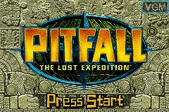 Title screen of the game Pitfall - The Lost Expedition on Nintendo GameBoy Advance