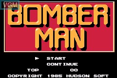 Title screen of the game Classic NES Series - Bomberman on Nintendo GameBoy Advance