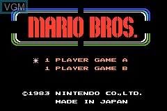 Title screen of the game Famicom Mini - Mario Bros. on Nintendo GameBoy Advance