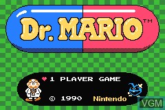 Title screen of the game Classic NES Series - Dr. Mario on Nintendo GameBoy Advance