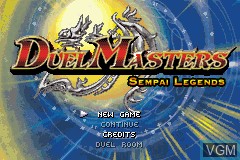Title screen of the game Duel Masters - Sempai Legends on Nintendo GameBoy Advance