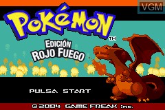 Title screen of the game Pokemon - Edicion Rojo Fuego on Nintendo GameBoy Advance