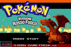 Title screen of the game Pokemon - Versione Rosso Fuoco on Nintendo GameBoy Advance