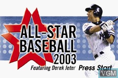 Title screen of the game All-Star Baseball 2003 on Nintendo GameBoy Advance