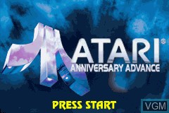 Title screen of the game Atari Anniversary Advance on Nintendo GameBoy Advance