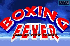 Title screen of the game Boxing Fever on Nintendo GameBoy Advance